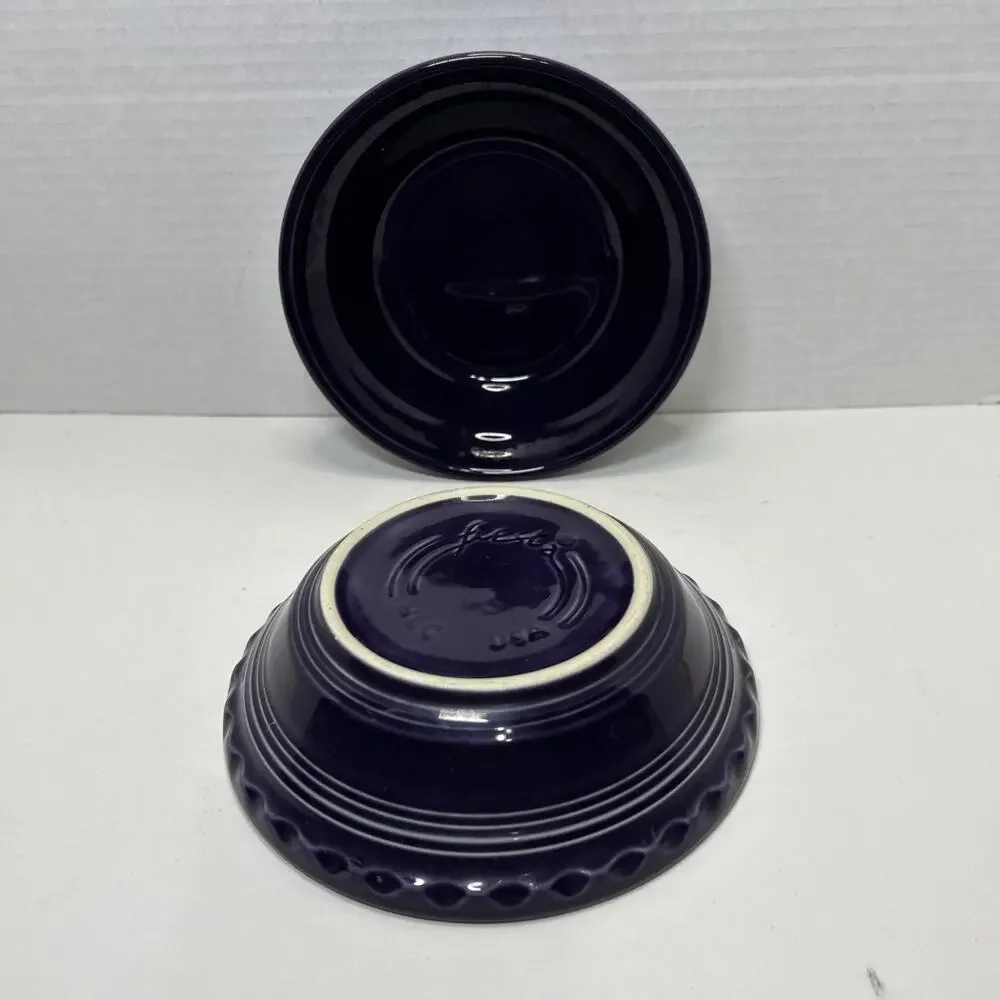 FiestaWare Small Pie Dish Plum/Purple 6” Bake Dish Fluted Individual Size Qty 2